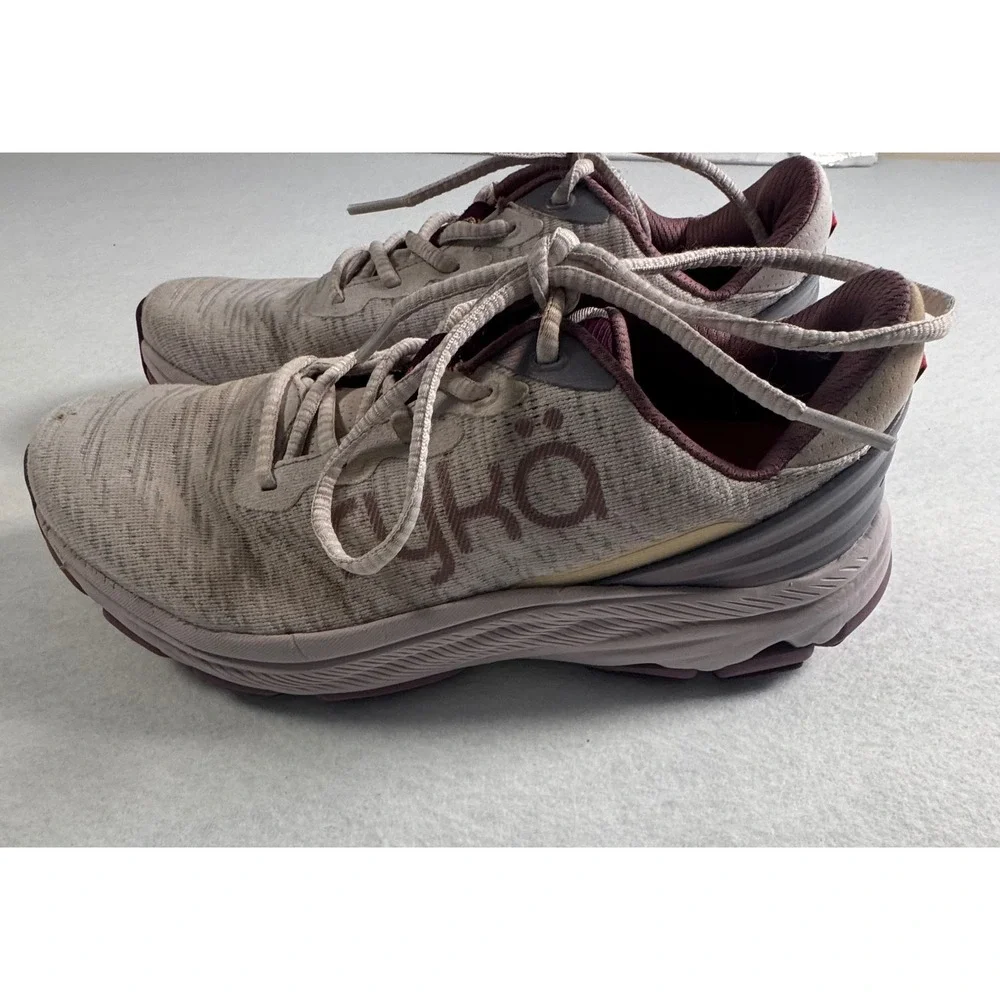 Ryka Devo X Max Womens Walking Shoes Tan Plum Lace Up Sneakers Size 7M